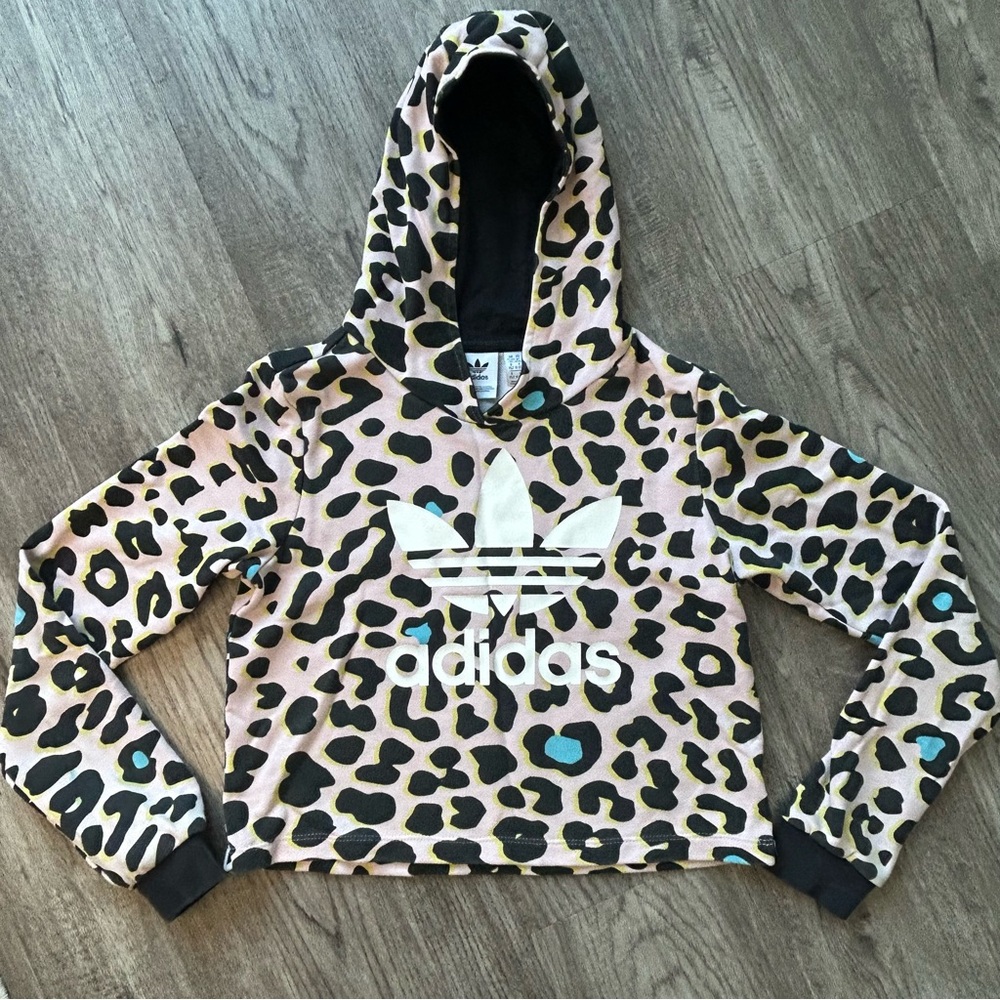 Adidas Kids Leopard Print Hoodie cropped